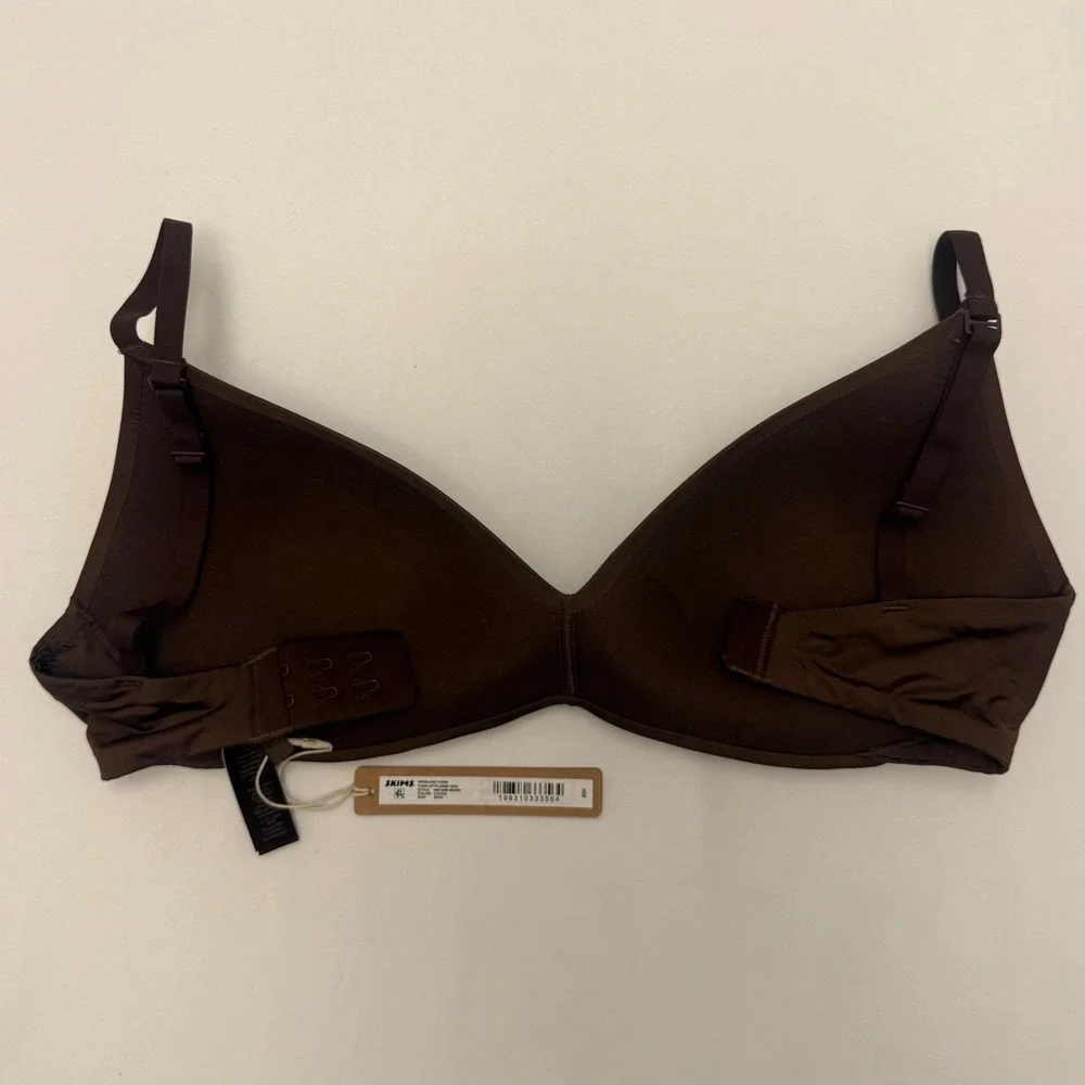 Skims, Wireless Form Push Up Plunge Bra, 32DD, Cocoa, Seamless Comfort, MSRP $54